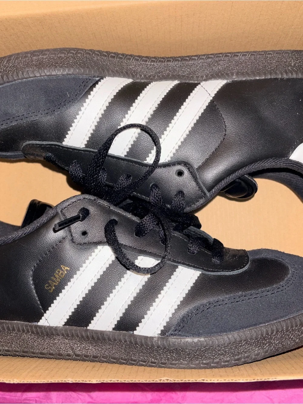 adidas Black and White Samba Classic Sneakers for Kids